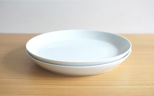 【白山陶器】【磁器の美しさ】 S-lineシンプルな25cm プレート 皿 2枚セット 白磁【波佐見焼】 [TA58]