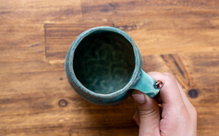 【波佐見町の陶芸作家 長瀬渉】 青海釉てんとう虫 マグカップ 1点【ながせ陶房】 [UB01]