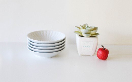 【波佐見焼】麻の葉シリーズ 9cm プレート Sホワイト 5枚セット 小皿 【陶芸ゆたか】 [VA47]