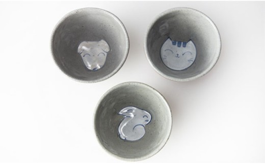 【波佐見焼】動物マルチ カップ ３色セット【國右エ門窯】 [VB06]