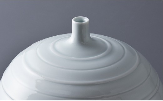 【波佐見焼】作：朝長仁 青白磁輪線文花瓶 花瓶 食器 皿 【くらわんか】 [AA26]