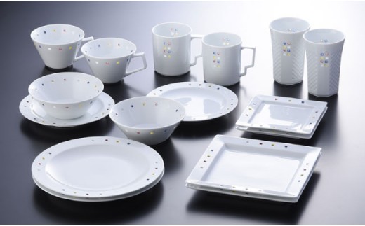 【波佐見焼】水晶カラフルスクエア プレート ボウル マグカップ 含む バリューセット（お二人様用） 食器 皿 【丹心窯】 [AB09]