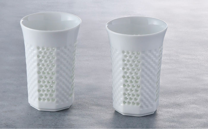 【波佐見焼】水晶プレミアム レリーフ タンブラー 2個セット【丹心窯】 [AB39]