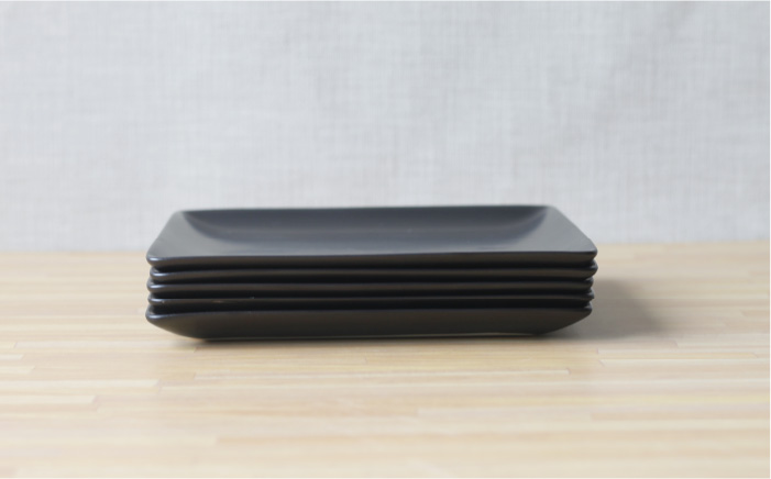 【波佐見焼】 おむぱん皿 平皿 ブラック 5枚セット 【Cheer house】 [AC104]