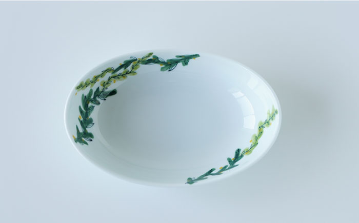 【波佐見焼】フローラル・ボタニカル  楕円鉢 カップ ペアセット【Cheer house】 [AC123]