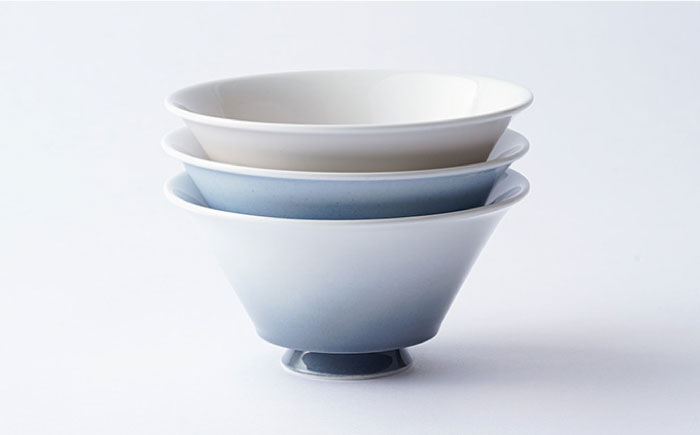 【波佐見焼】カラー吹き おしゃれDON どんぶり 3色セット【Cheer house】 [AC131]