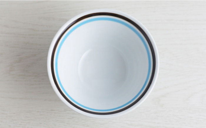 【波佐見焼】カラーボーダー おしゃれDON どんぶり 小皿 2色 ペアセット【Cheer house】 [AC133]