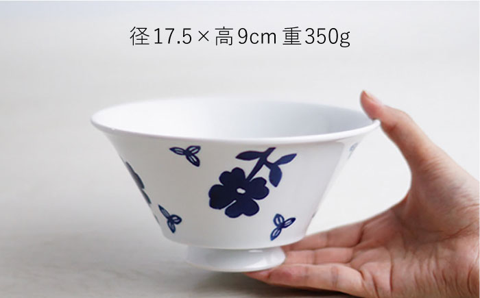 【波佐見焼】スタンプフラワー おしゃれDON どんぶり 丼 器 食器 皿【Cheer house】 [AC217]