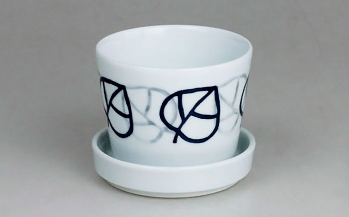 【波佐見焼】 ミニ植木鉢 丸紋菊・二色葉・フィッシュ 3柄セット 【Cheer house】 [AC291]