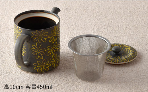 【波佐見焼】撥水花散らし 筒形ポット【長十郎窯】 [AE07]