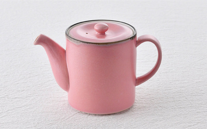 【波佐見焼】ティーポット 渕錆ピンクマット 茶こし付き【長十郎窯】 [AE102]