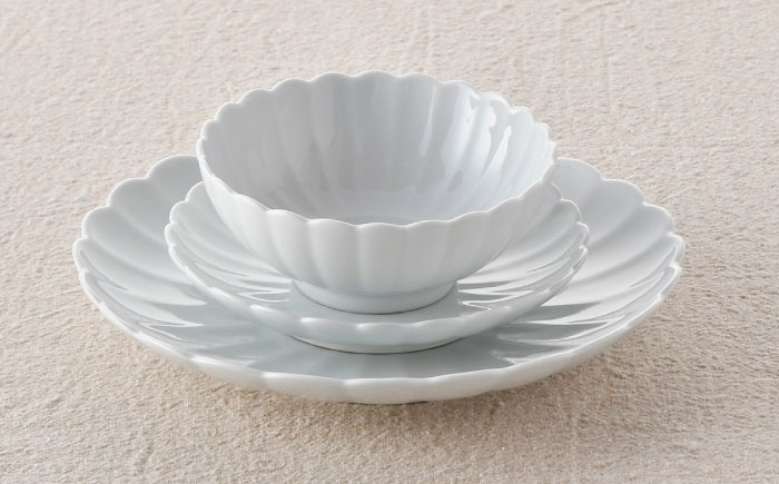 【波佐見焼】RINKA プレート ボウル 3点セット 白磁【長十郎窯】 [AE29]