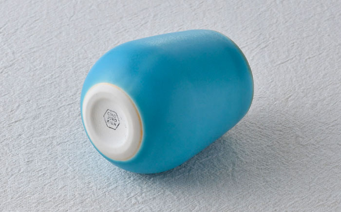 【波佐見焼】ターコイズブルー ワイン型カップ（小）ペア 食器【長十郎窯】 [AE80]