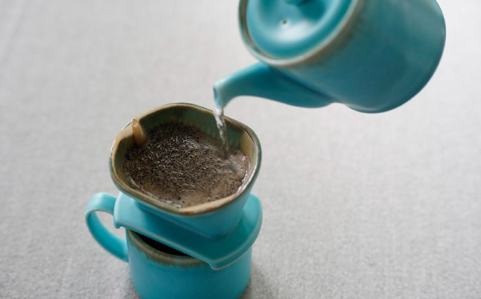 【波佐見焼】ターコイズブルー ドリッパー・マグカップ・ポット 3点セット 食器【長十郎窯】 [AE82]