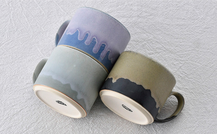 【波佐見焼】アースカラー ドリップマグカップ 3色セット【長十郎窯】 [AE96]