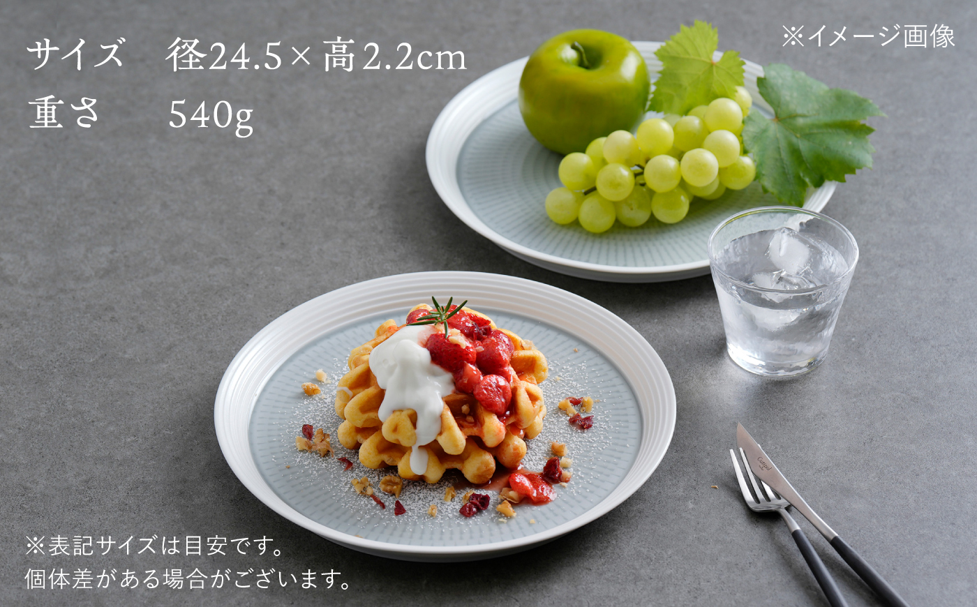 【波佐見焼】スプレッド プレート 24.5cm グレー 2枚セット【一真窯】 [BB71]