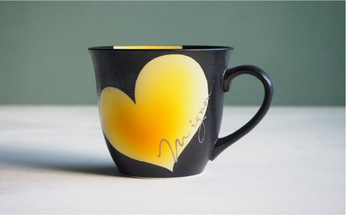 【波佐見焼】mignon ハート ドリッパー・マグ セット イエロー【紫明窯・作家はな】【陶藤】 [BE31]