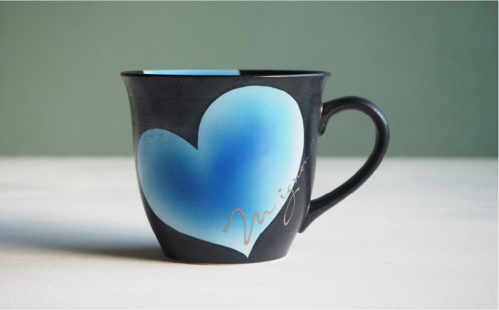 【波佐見焼】mignon ハート ドリッパー・マグ セット ブルー【紫明窯・作家はな】【陶藤】 [BE33]