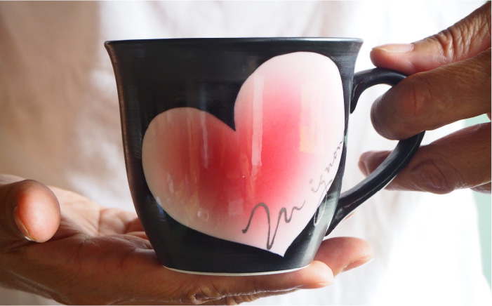 【波佐見焼】mignon ハート ドリッパー・マグ セット 赤【紫明窯・作家はな】【陶藤】 [BE34]
