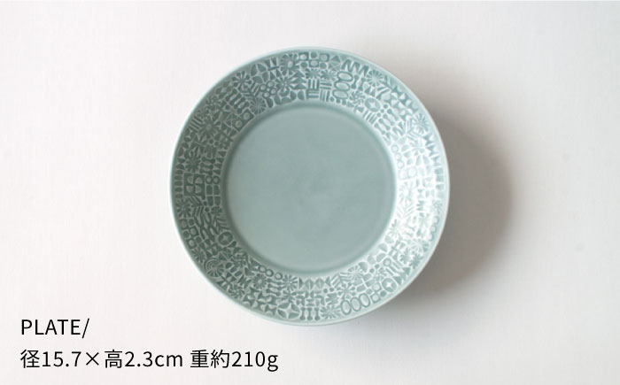 【波佐見焼】PATTERNEDシリーズ squall gray 4点セット【BIRDS’ WORDS】 [CF016]