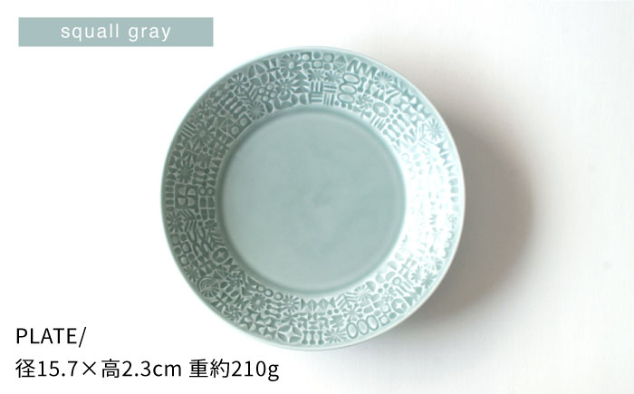 【波佐見焼】PATTERNED PLATE,MUG  セット squall gray 【BIRDS' WORDS】 [CF040]