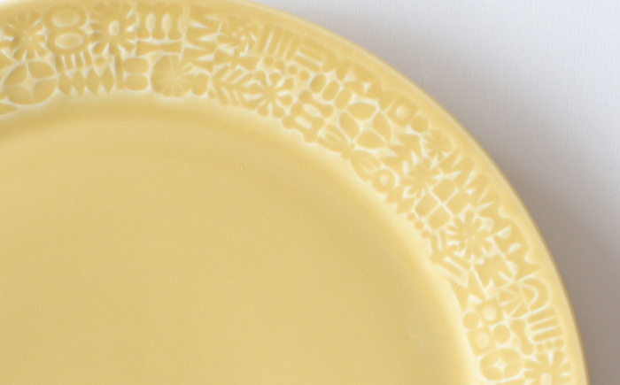【波佐見焼】PATTERNED PLATE 21 yellow 【BIRDS’ WORDS】 [CF092]