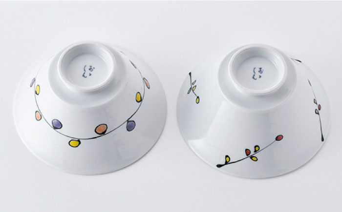 【波佐見焼】イケメン丼2個セット（波風船、草花）【大新窯】 [DC105]