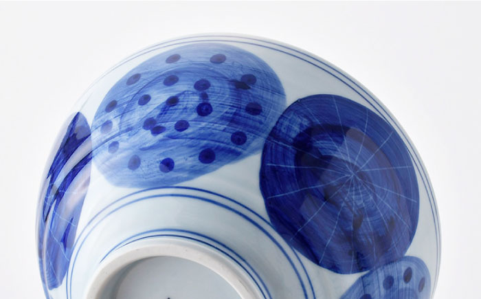 【波佐見焼】染付丸丼 どんぶり そばちょこ セット（点丸紋）【大新窯】 [DC107]