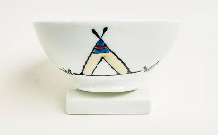 【波佐見焼】プードルちゃん 仕切り プレート ミニ マグカップ ミニ 茶わん 3点セット 仕切り皿 子ども食器【大新窯】 [DC120]