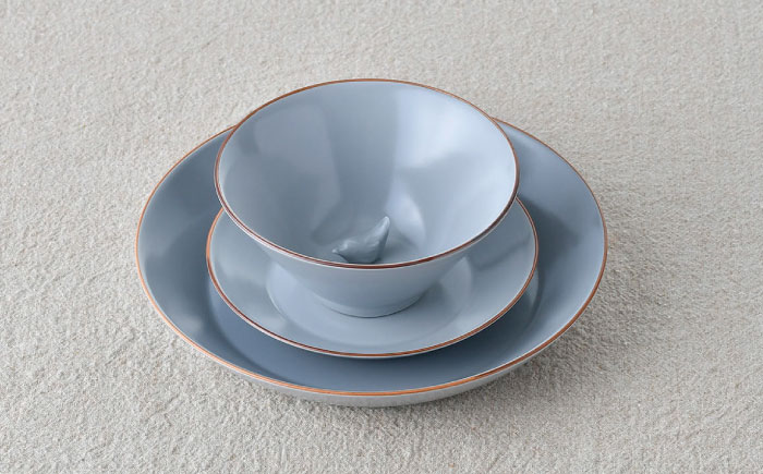 【波佐見焼】マットカラー茶碗セット（グレー）食器 皿【大新窯】 [DC135]