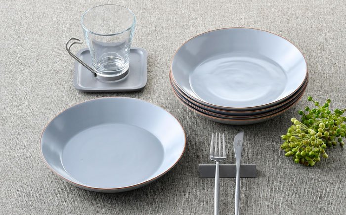 【波佐見焼】マットカラープレート5枚セット（グレー）食器 皿【大新窯】 [DC140]