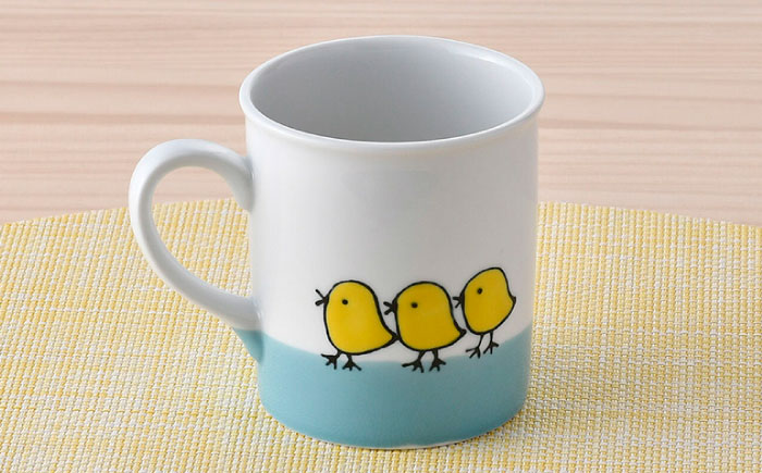 【波佐見焼】シマエナガ 軽量 マグカップ 1点【大新窯】 [DC147]