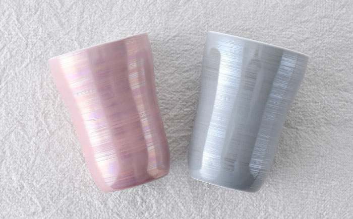 【波佐見焼】パールフリーカップ（グレー・ピンク）食器【大新窯】 [DC149]