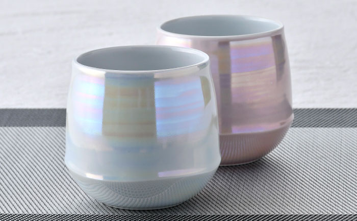 【波佐見焼】パールロック カップ （白・ピンク）【大新窯】 [DC150]