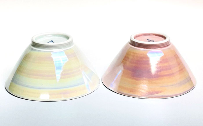 【波佐見焼】パール 茶碗 （グレー・ピンク） 【大新窯】 [DC151]