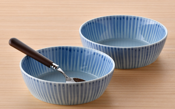 【波佐見焼】十草 ボウル 小 2点セット（青）【大新窯】 [DC90]