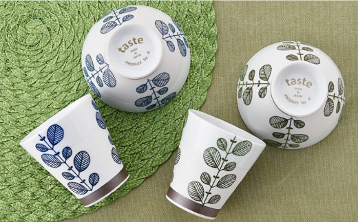 【波佐見焼】ミント くらわんか 茶碗 カップ 各2色 計4点セット【新生和】 [DE01]