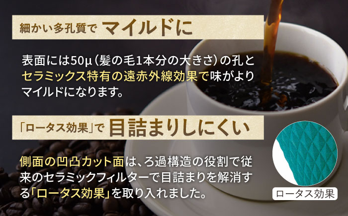 【波佐見焼】ekubo セラミックコーヒーフィルター Peacock green【燦セラ】 [DF18]