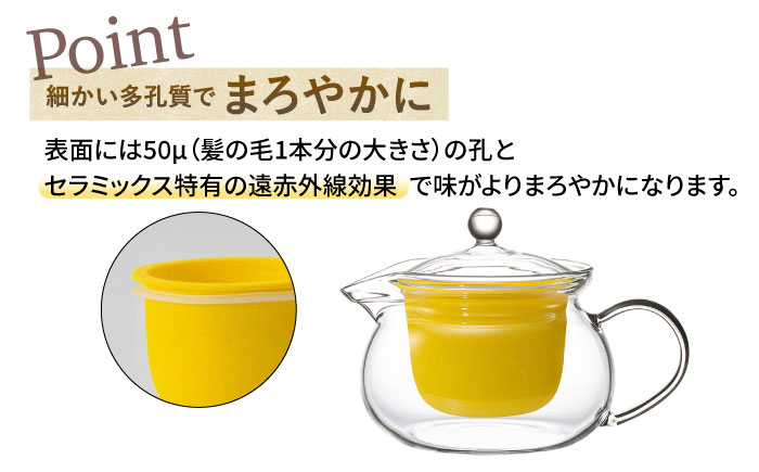 【波佐見焼】葉ポット セラミック ティーポット レモンイエロー【燦セラ】 [DF27]