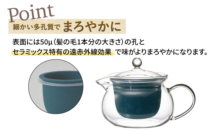 【波佐見焼】葉ポット セラミック ティーポット ピーコックグリーン 【燦セラ】 [DF28]