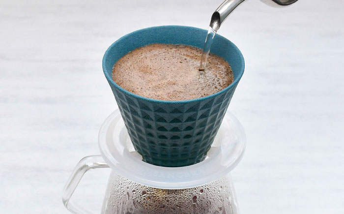 【波佐見焼】ekubo Waffle セラミックコーヒーフィルター Peacock green【燦セラ】 [DF58]