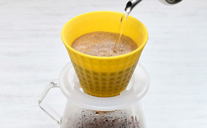 【波佐見焼】ekubo Waffle セラミックコーヒーフィルター Lemon yellow【燦セラ】 [DF59]