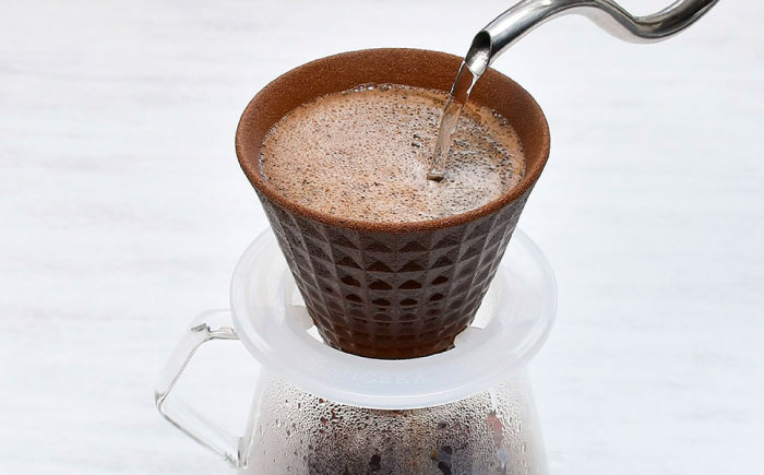 【波佐見焼】ekubo Waffle セラミックコーヒーフィルター Choco brown【燦セラ】 [DF62]