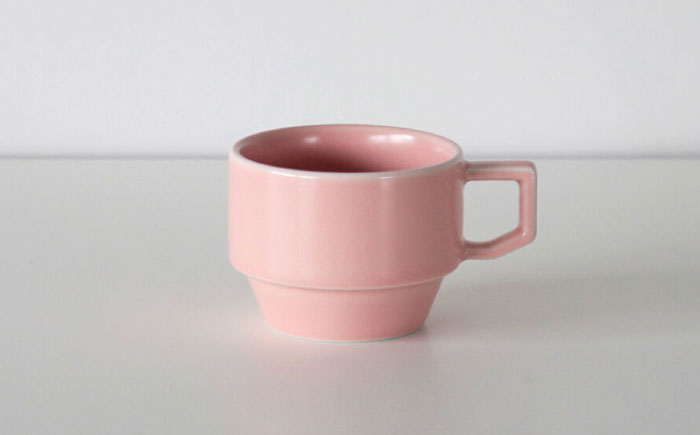 【波佐見焼 マルヒロ】HASAMI SEASON 01 ブロックマグペアセット（2点）ホワイト×ピーチ [EB186]