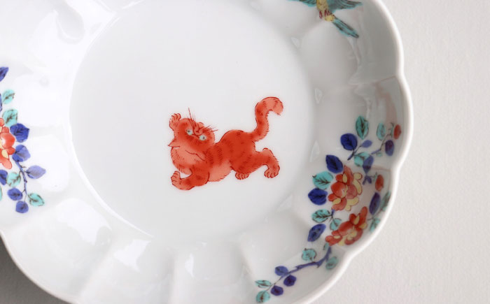 【波佐見焼 マルヒロ】BARBAR 色絵 菊形鉢 中 セット（5点）全5柄 [EB195]