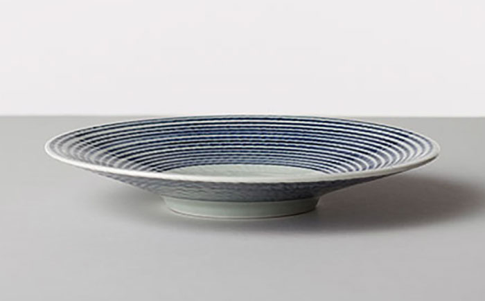 【波佐見焼 マルヒロ】BARBAR 藍駒 中皿・大皿ペアセット（4点） [EB214]