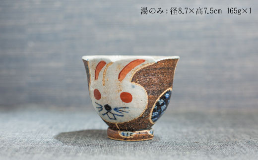 【波佐見焼】うさぎあそびシリーズ 茶碗 湯呑み マグカップ プレート 含む 5点セット【洸彩窯】 [EE02]