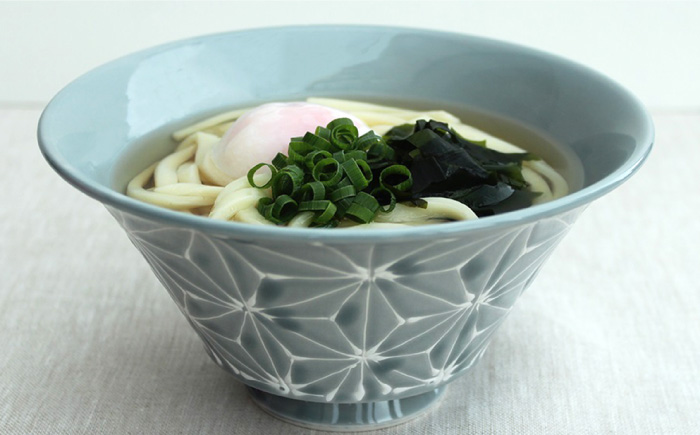 【波佐見焼】ホワイトライン麻 どんぶり グレー【翔芳窯】 [FE03]