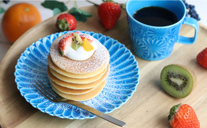 【波佐見焼】マリーゴールド プレート M  オーシャンブルー 5枚セット ケーキ皿 取り皿【翔芳窯】 [FE115]