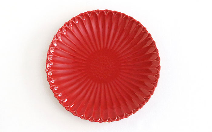 【波佐見焼】マリーゴールド プレート M  赤 5枚セット ケーキ皿 取り皿【翔芳窯】 [FE117]